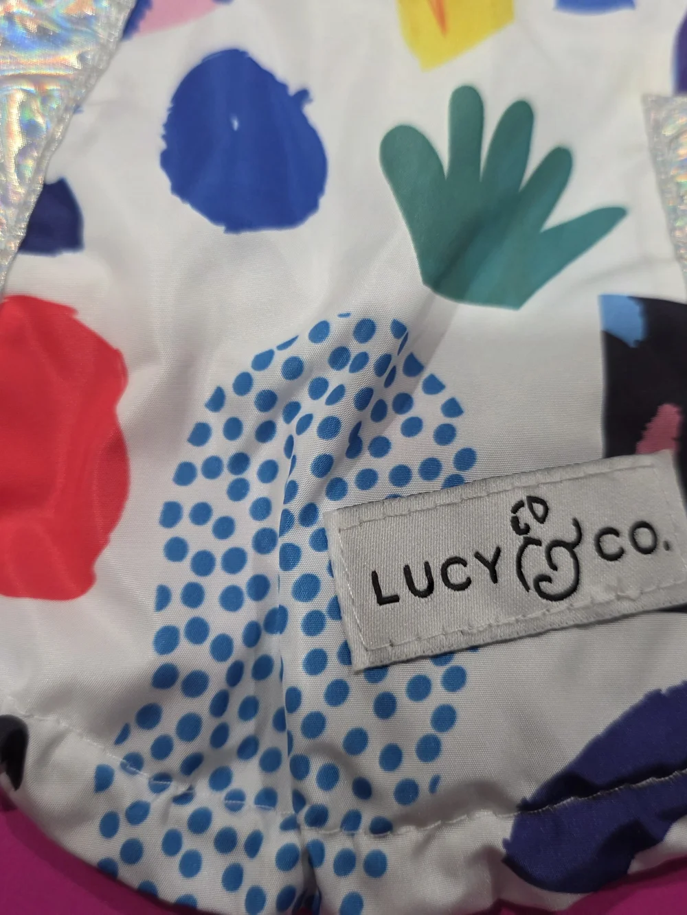 Lucy & Co. Metallic Gold and Multicolor 2 Dog Hooded Jackets